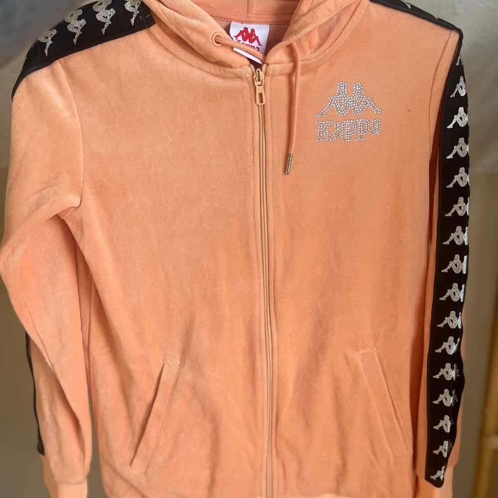 Kappa , orange zip up sweater , size small brand new at tags